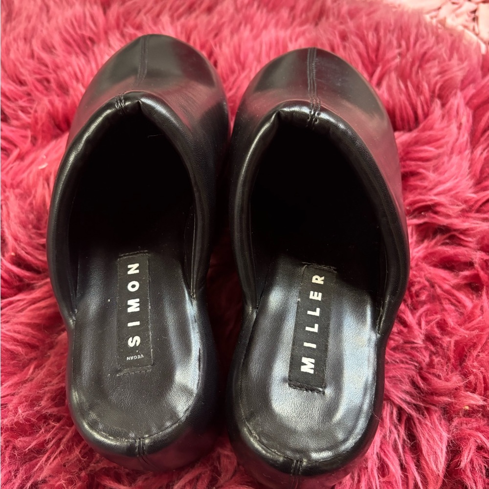 Simon Miller Black Leather platform Mules - Picture 3 of 5